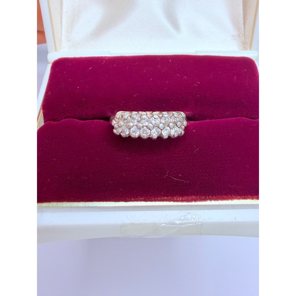 925 Sterling Silver CZ Pave Band Ring Size 7